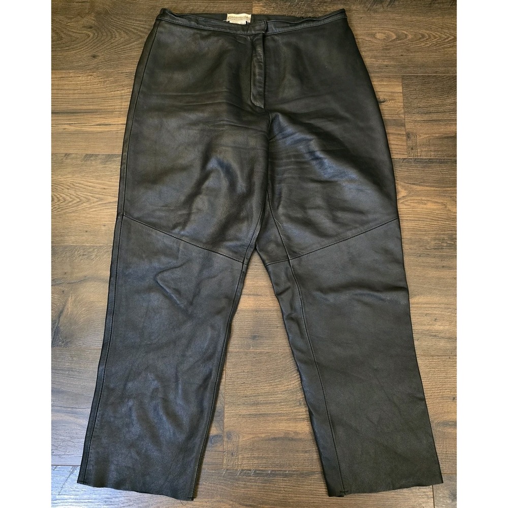 Coldwater Creek Black‎ Soft Leather Pants Vintage size 14P